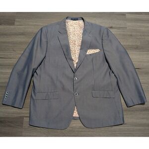 Alan Flusser Men's Blue Brocade Textured Pin Dot Blazer Size 2XL or 52R